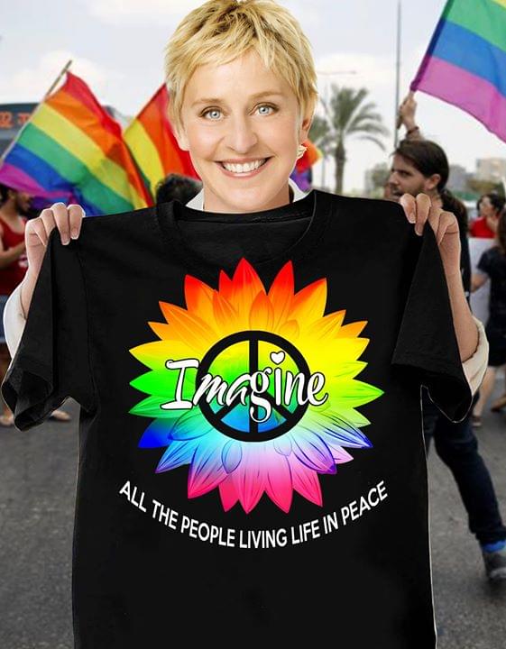 LGBT Hippie Imagine All The People Living Life In Peace