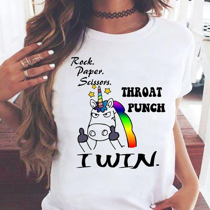 Unicorn Rock Paper Scissors Throat Punch I Win