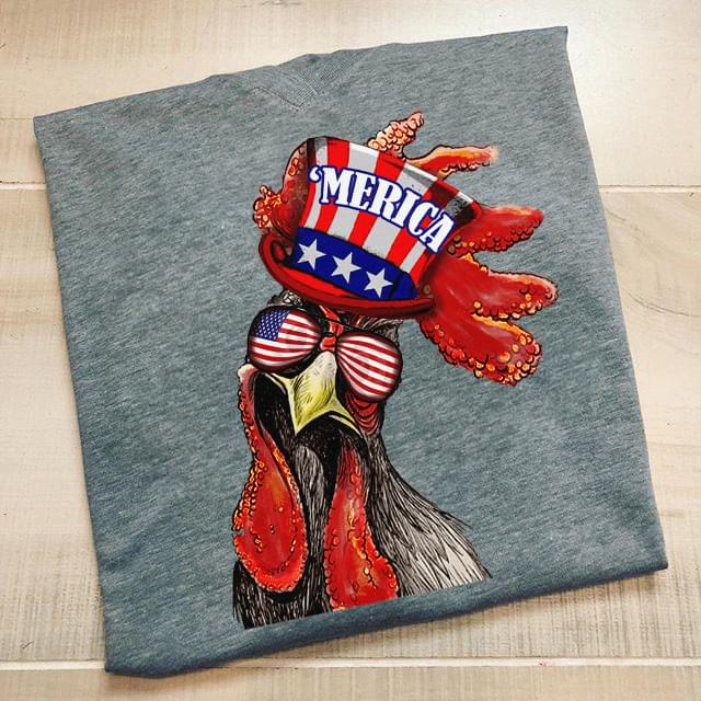 American US Flag Rooster Chicken