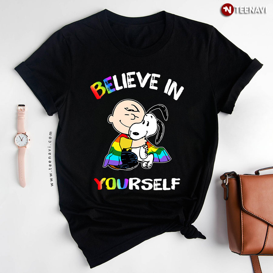 Charlie And Snoopy Believe In Yourself LGBT Pride T-Shirt