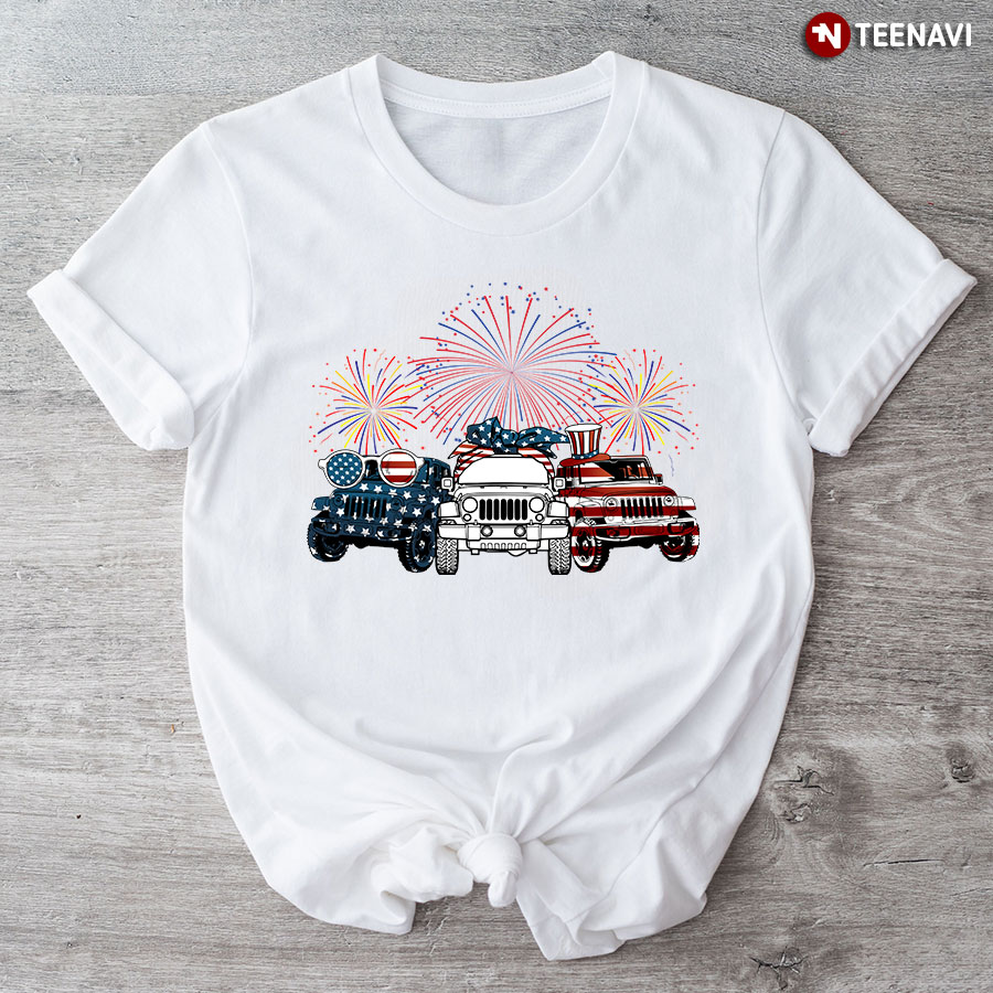 Jeep US Independent Day 4th Of July Firework T-Shirt