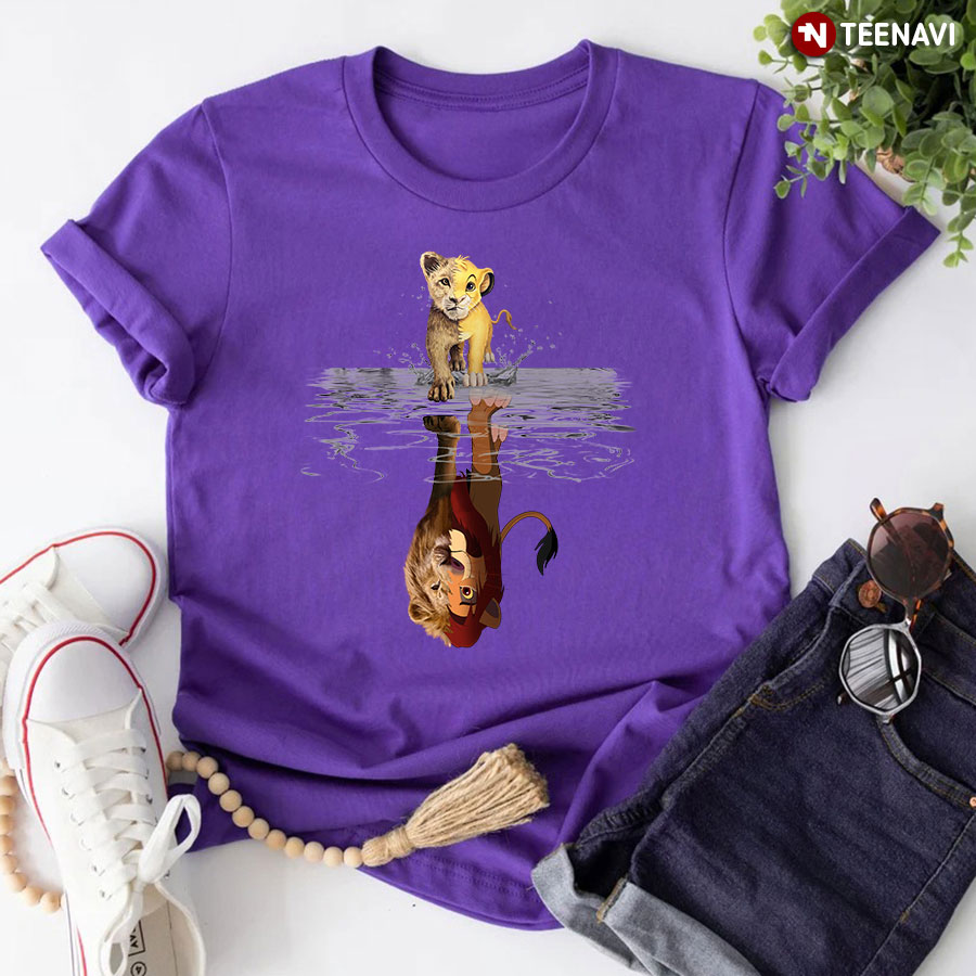 Simba Mufasa Lion King Water Mirror Reflection T-Shirt
