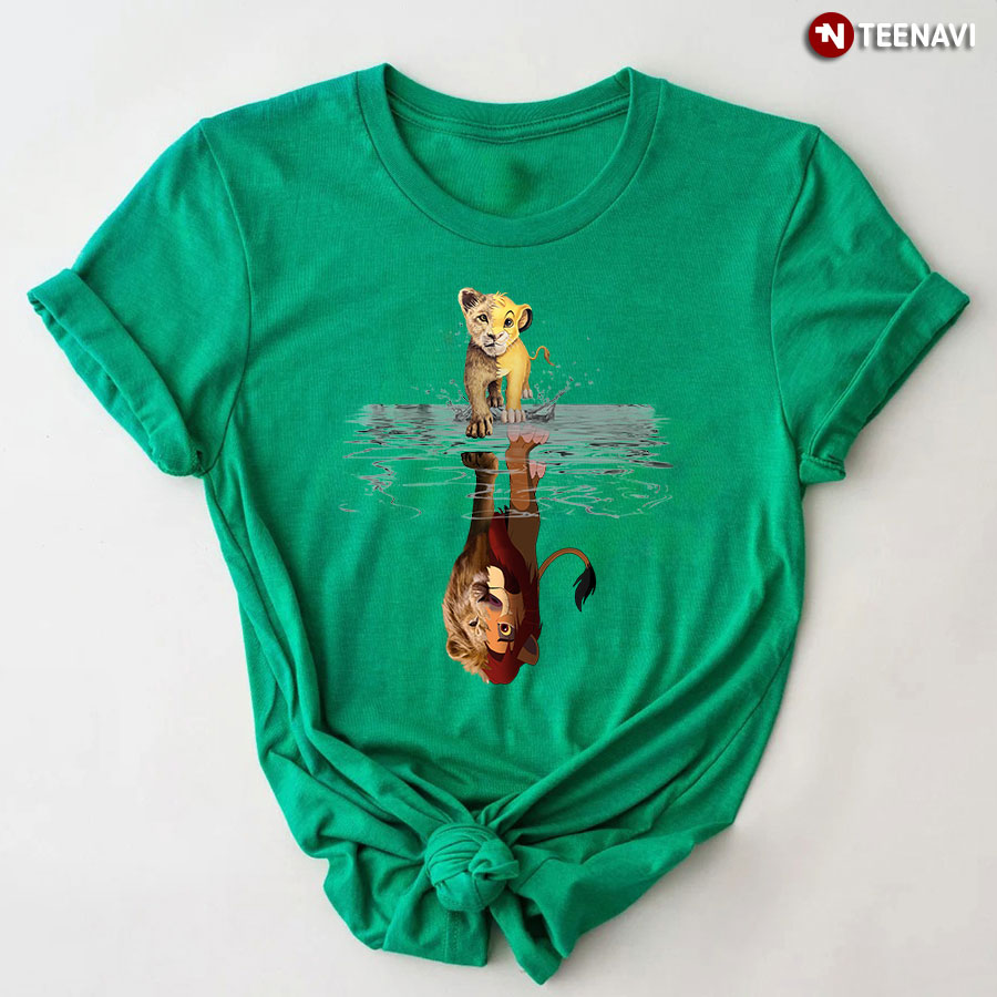 Simba Mufasa Lion King Water Mirror Reflection T-Shirt