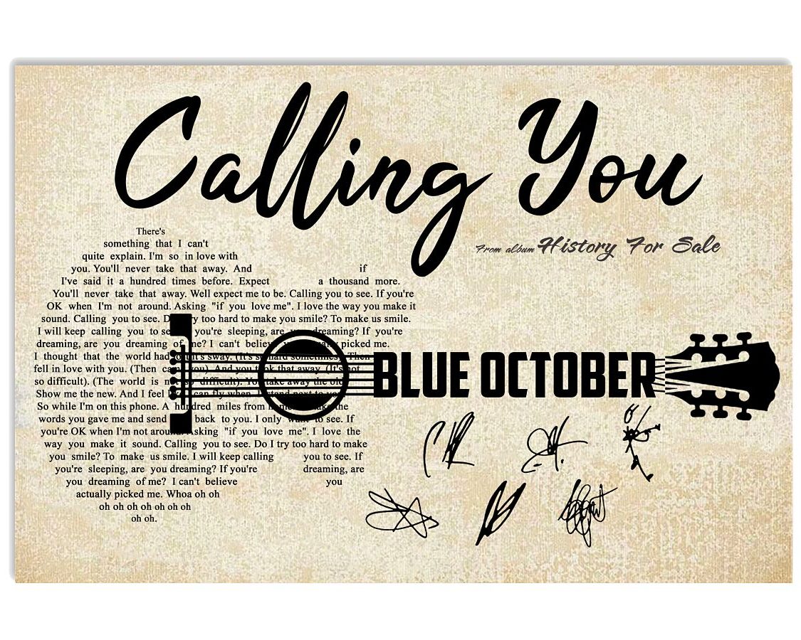 Calling You Lyrics Poster Blue October Super Sharp No Frame Glossy Art Print 