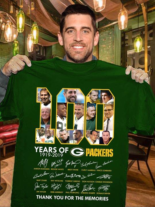100 Years Of Green Bay Packers 1919 2019 Thank For The Memories Signatures