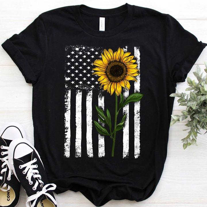 Sunflower American Flag 4th Of July American Independence Day