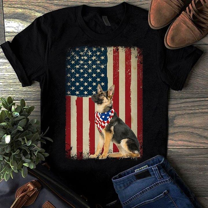 German Shepherd Flag 4th Of July American Independence Day