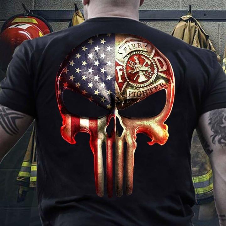 The Punisher Skull American Firefighter Maltese Cross