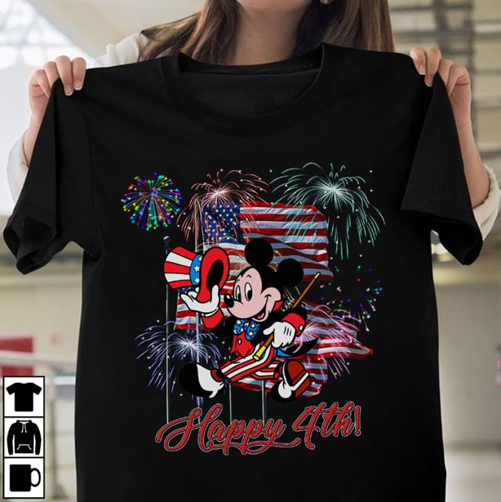 Disney Mickey Mouse Flag Happy The 4th Of July American Independence Day