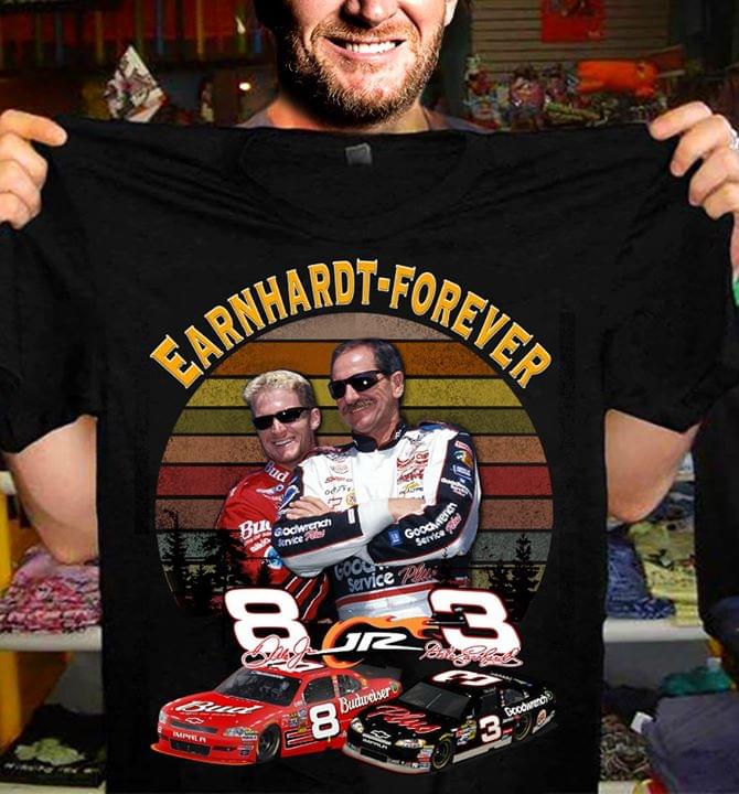 Unisex Hoodie Dale Earnhardt Jr and Dale Earnhardt Sr with cars shirt Tees Sweatshirt For Mens Womens Ladies Kids