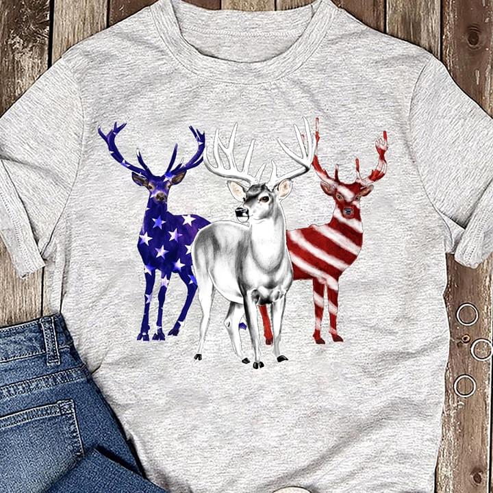 Deer American Flag