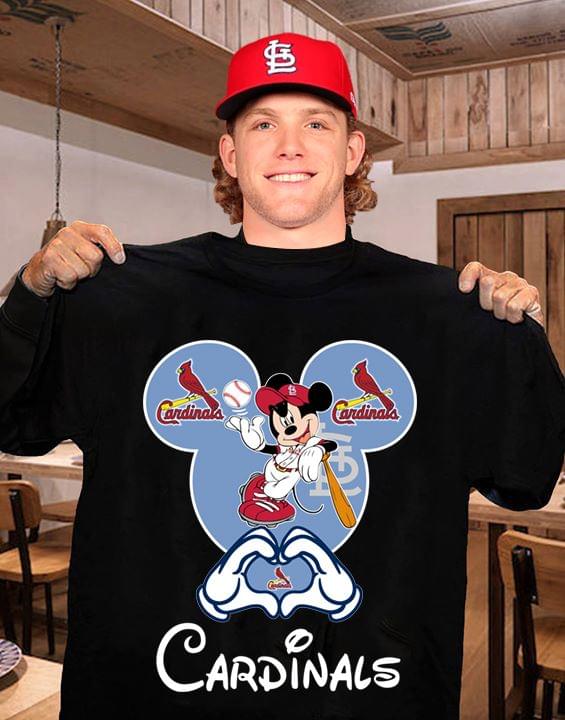 MLB St.Louis Cardinals The Heart Mickey Mouse Disney Baseball T Shirt_000  Hoodie