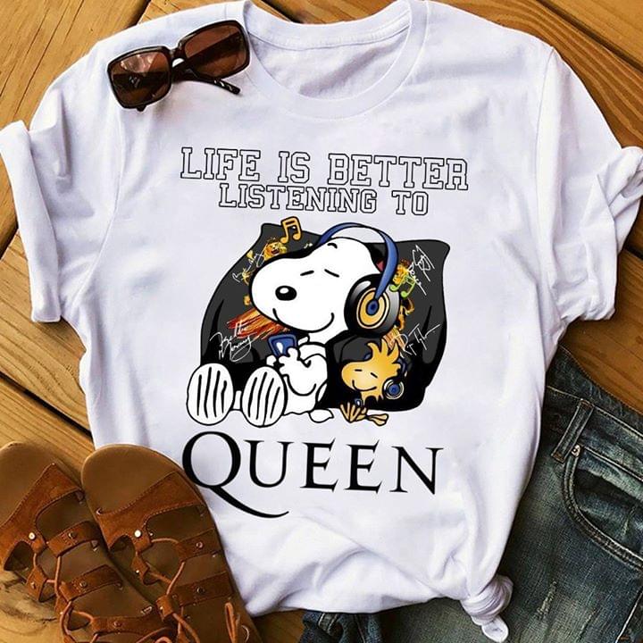 Snoopy And Woodstock Life Is Better Listening To Queen