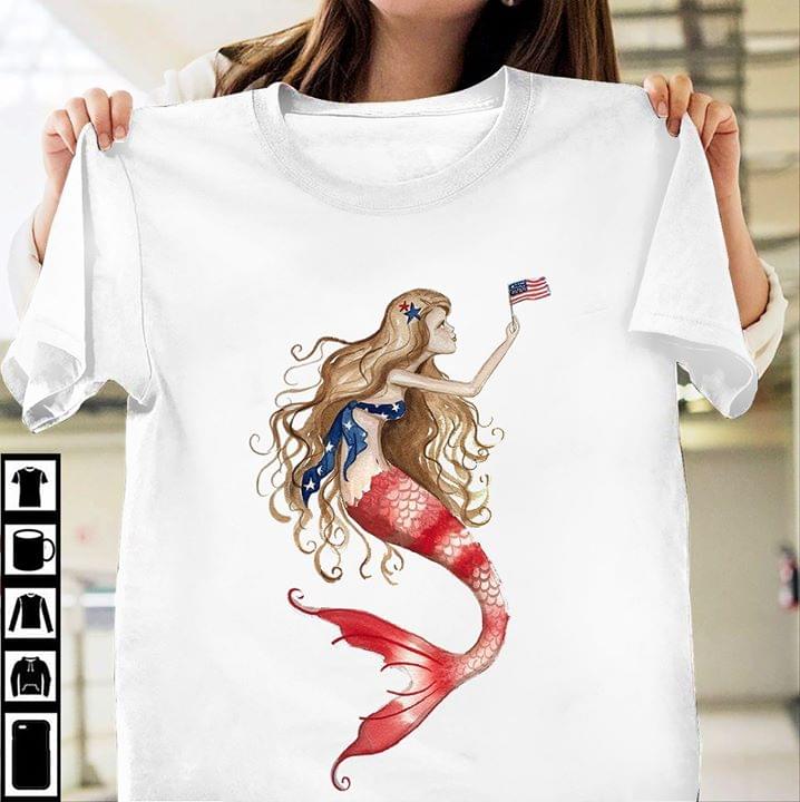 Patriotic Mermaid American Flag
