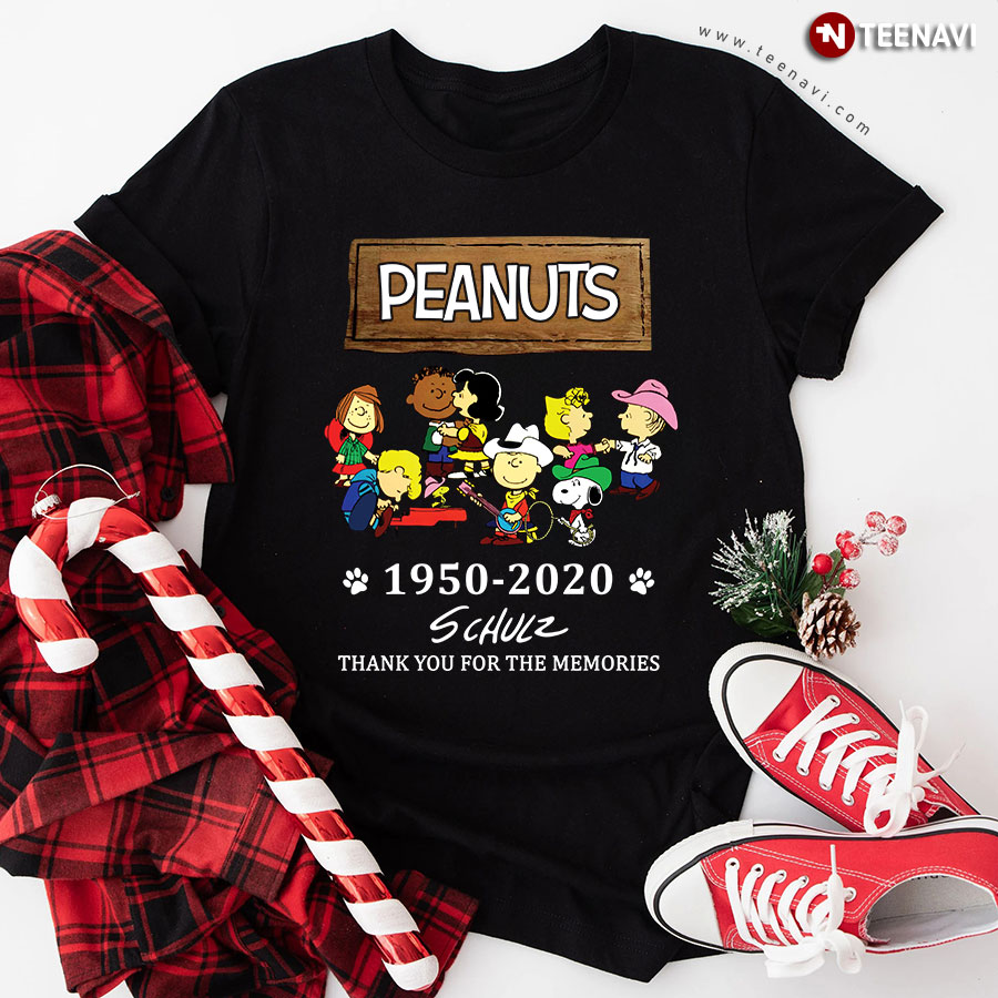 Snoopy Peanuts 1950-2020 Schulz Thank You For The Memories T-Shirt