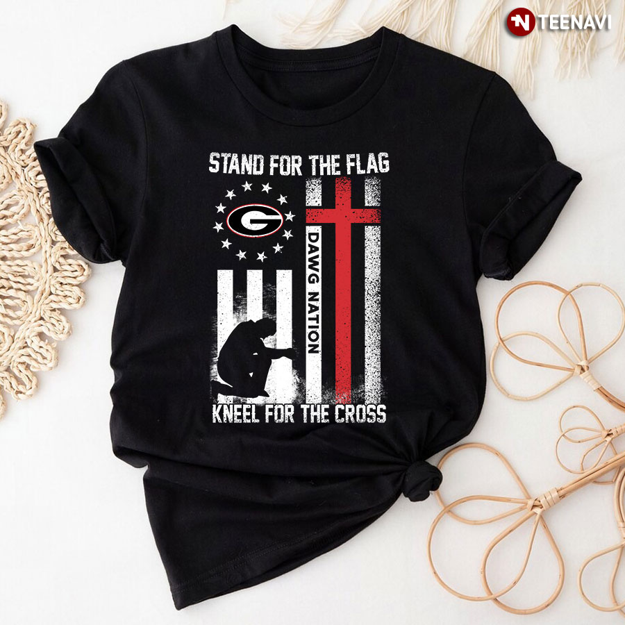 Georgia Bulldogs Primary Stand For The Flag Kneel For The Cross Dawg Nation