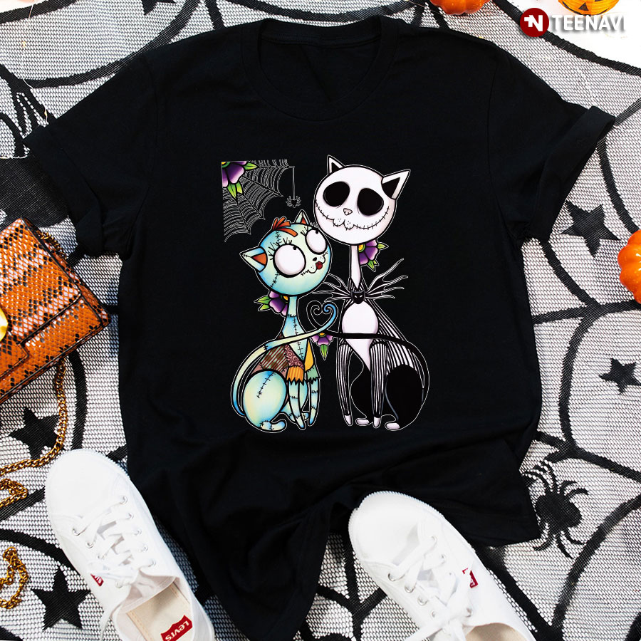Jack Skellington and Sally Cats T-Shirt