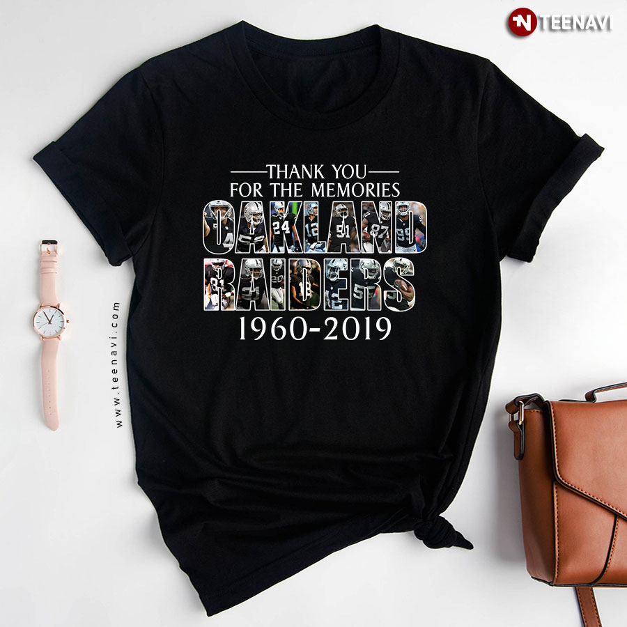 Oakland Raiders 1960-2019 Thank You For The Memories T-Shirt