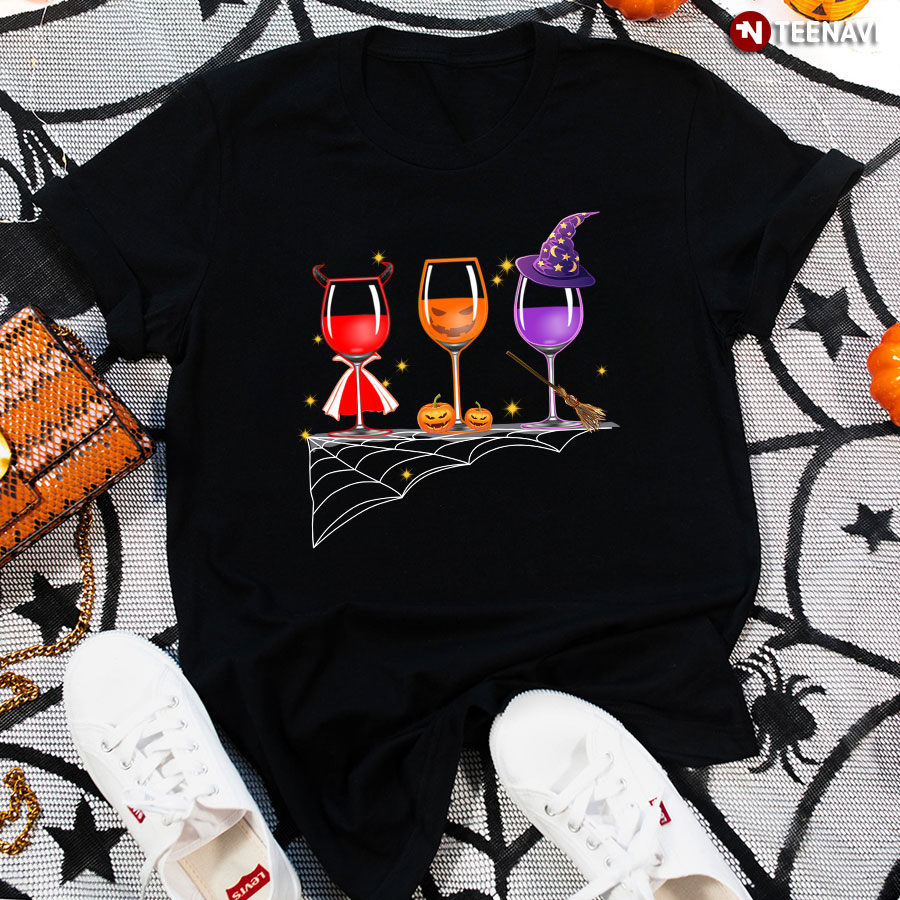 Halloween Glasses Of Wine T-Shirt