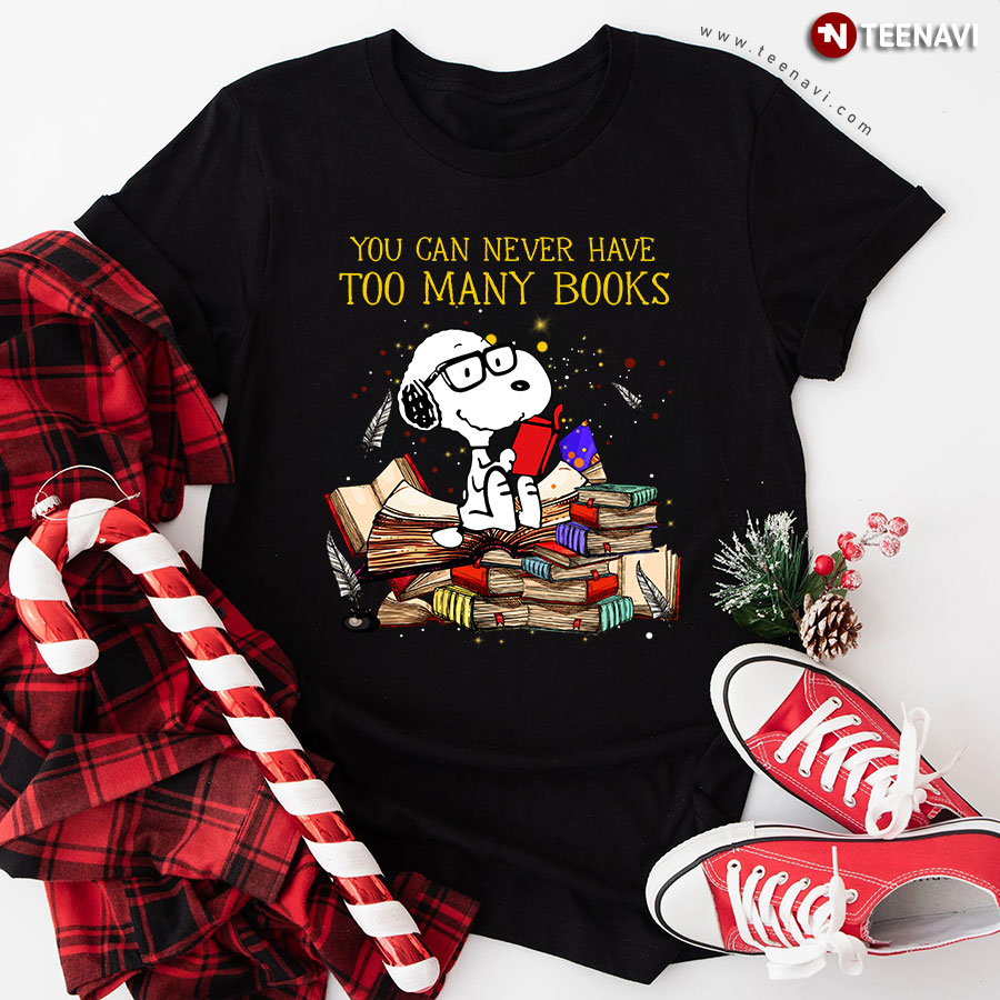 Peanuts Snoopy You Can Never Have Too Many Books T-Shirt