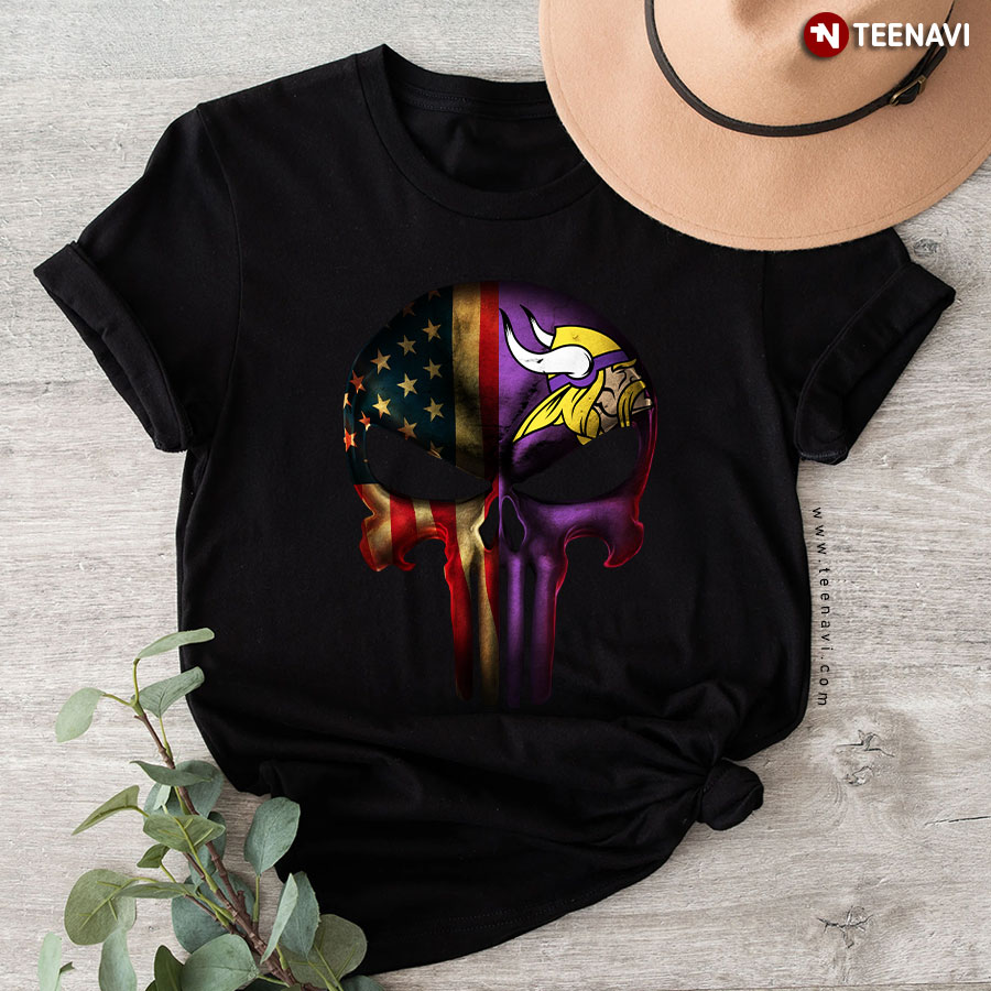 The Punisher Skull Flag Minnesota Vikings T-Shirt