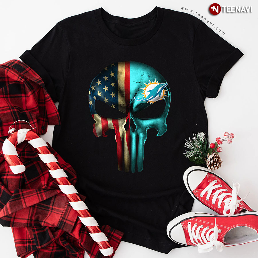 The Punisher Skull Flag Miami Dolphins T-Shirt