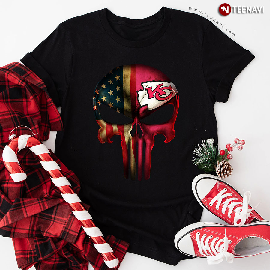 The Punisher Skull Flag Kansas City Chiefs T-Shirt