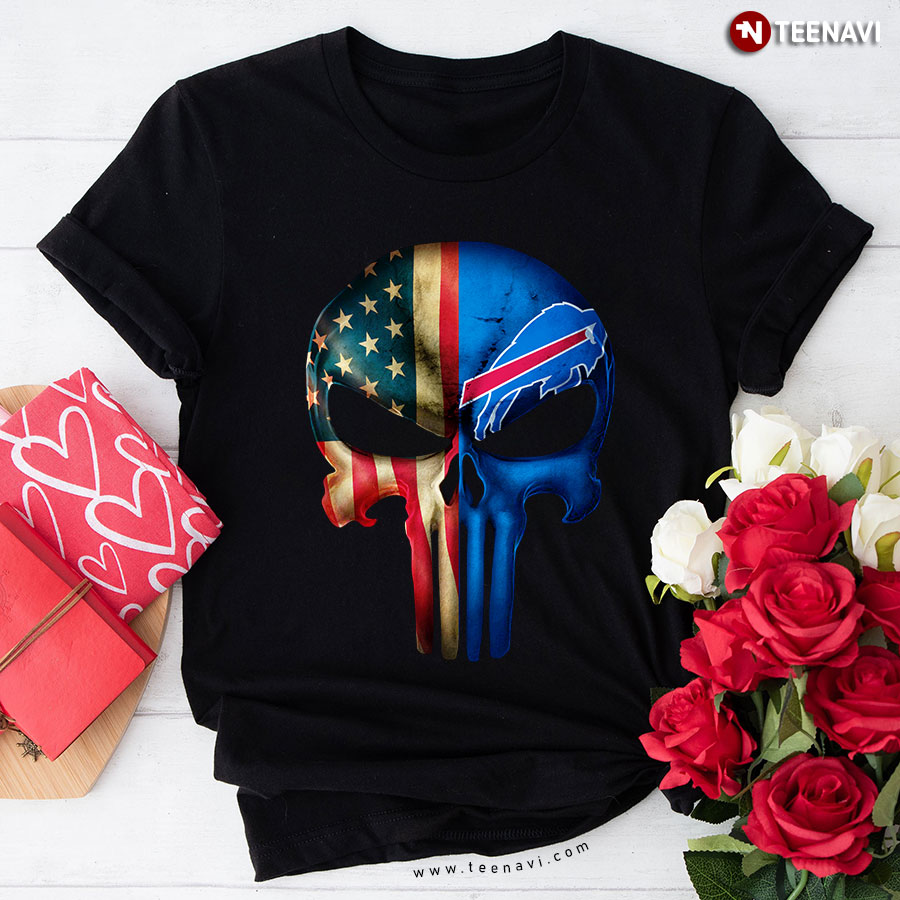 The Punisher Skull Flag Buffalo Bills T-Shirt