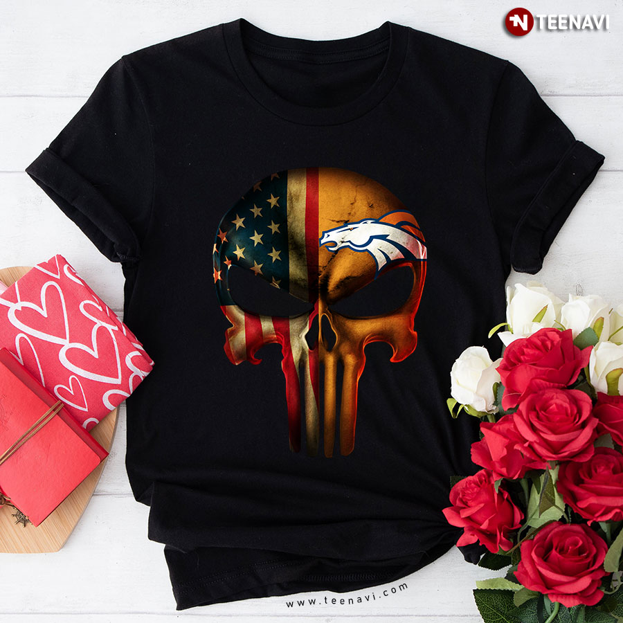 The Punisher Skull Flag Denver Broncos T-Shirt