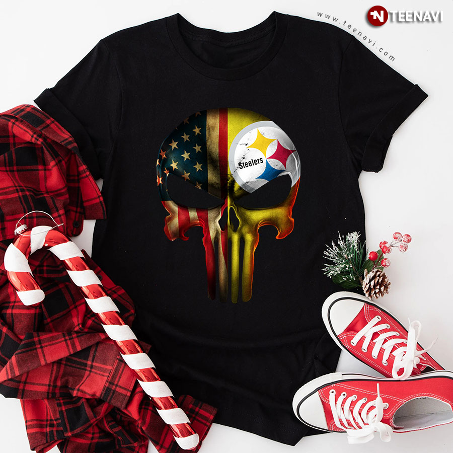The Punisher Skull Flag Pittsburgh Steelers T-Shirt