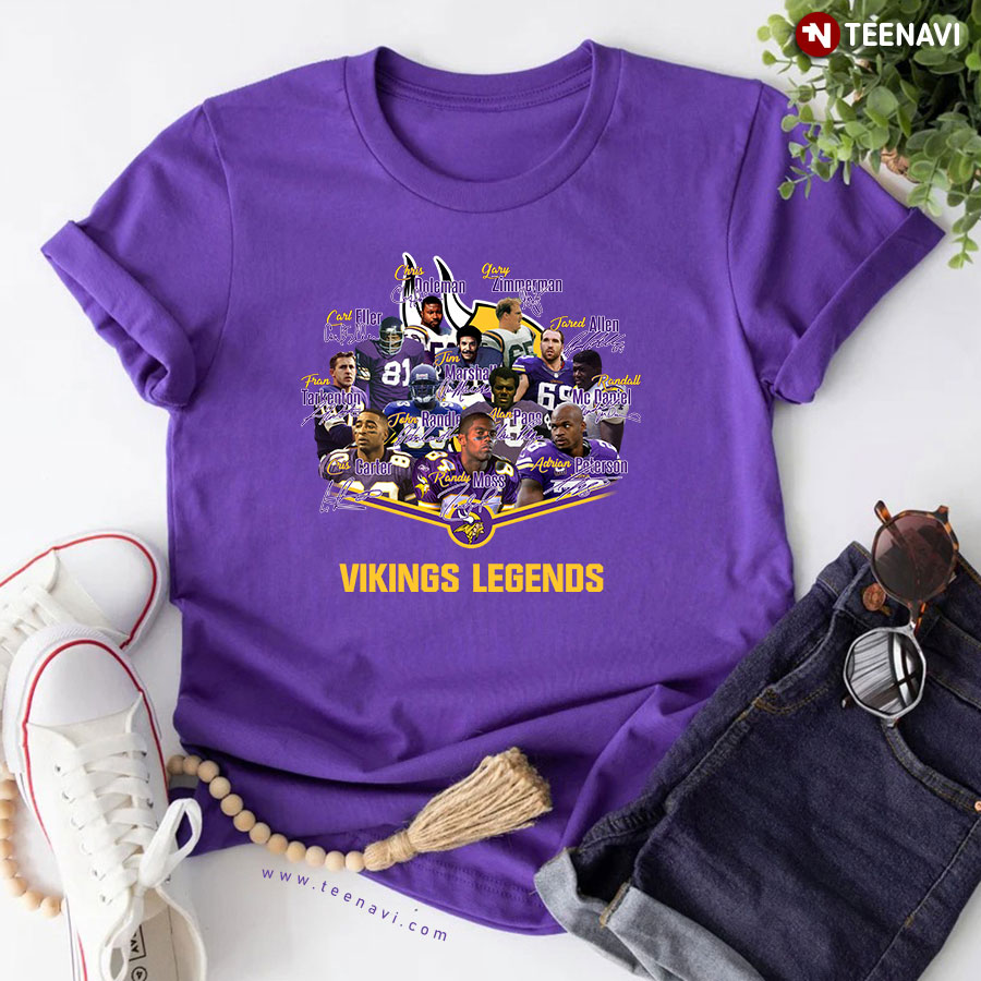 Minnesota Vikings Legends Members Signatures T-Shirt
