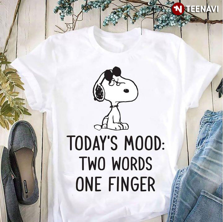 Today's Mood Two Words One Finger Snoopy
