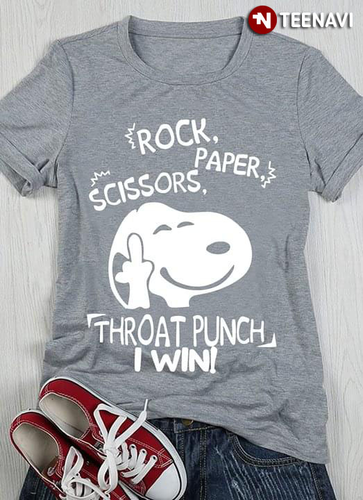Snoopy Rock , Paper , Scissors Throat Punch I Win