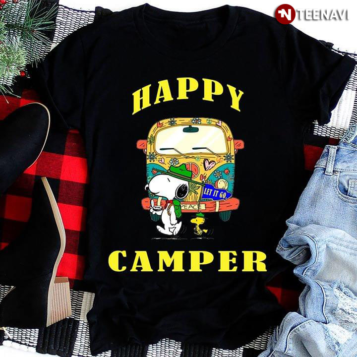 Snoopy And Peanuts Happy Camper And Camping Bus
