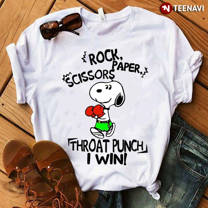 Snoopy Rock Paper Scissors Throat Punch I Win