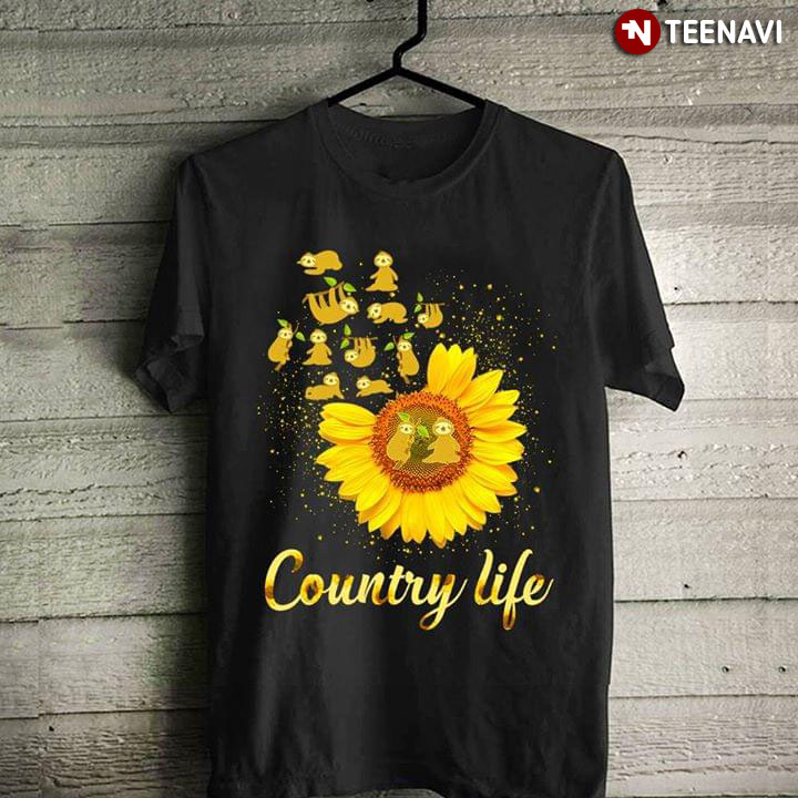 Country Life Funny Sloth Sunflower