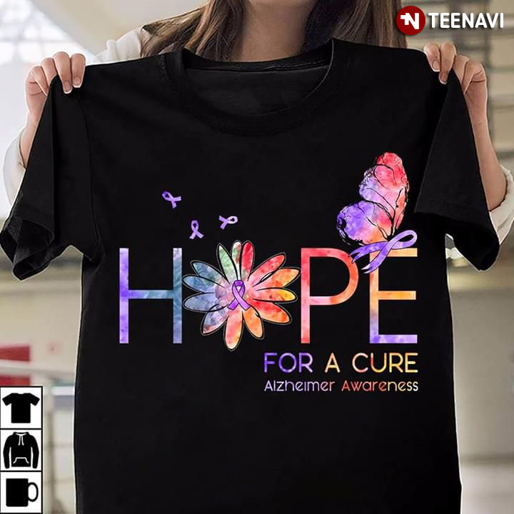 Hope For A Cure Alzheimer Awareness Sunflower Butterfly