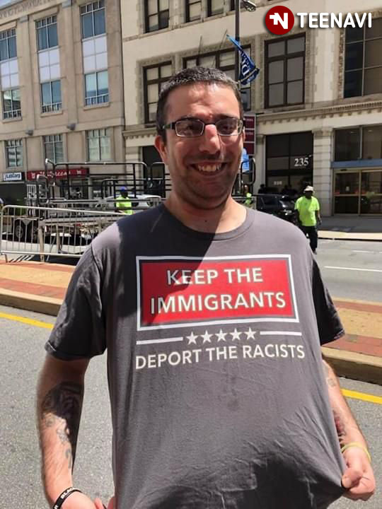 Rose color Flash Seem Keep The Immigrants Deport The Racists T-Shirt - TeeNavi