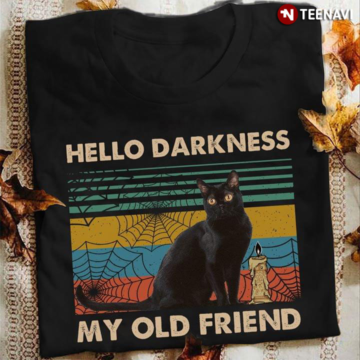 Black Cat Candle Hello Darkness My Old Friend