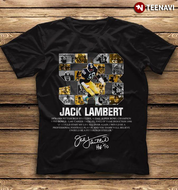 Jack Lambert Pittsburgh Steelers Time Super Bowl Champion Signature