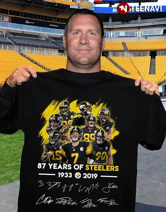 87 Years Of Pittsburgh Steelers 1933-2019 Signatures T-Shirt - TeeNavi