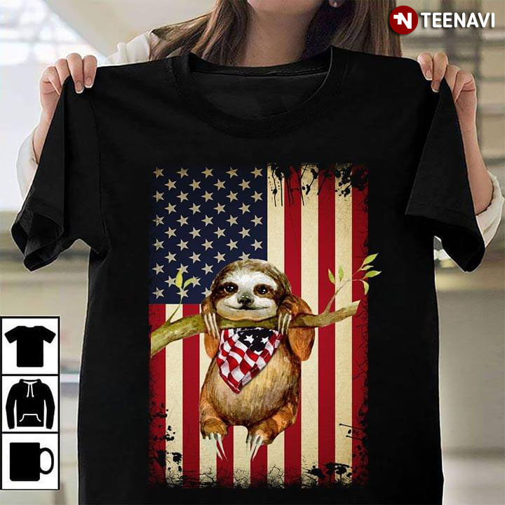 Patriotic Sloth American Flag