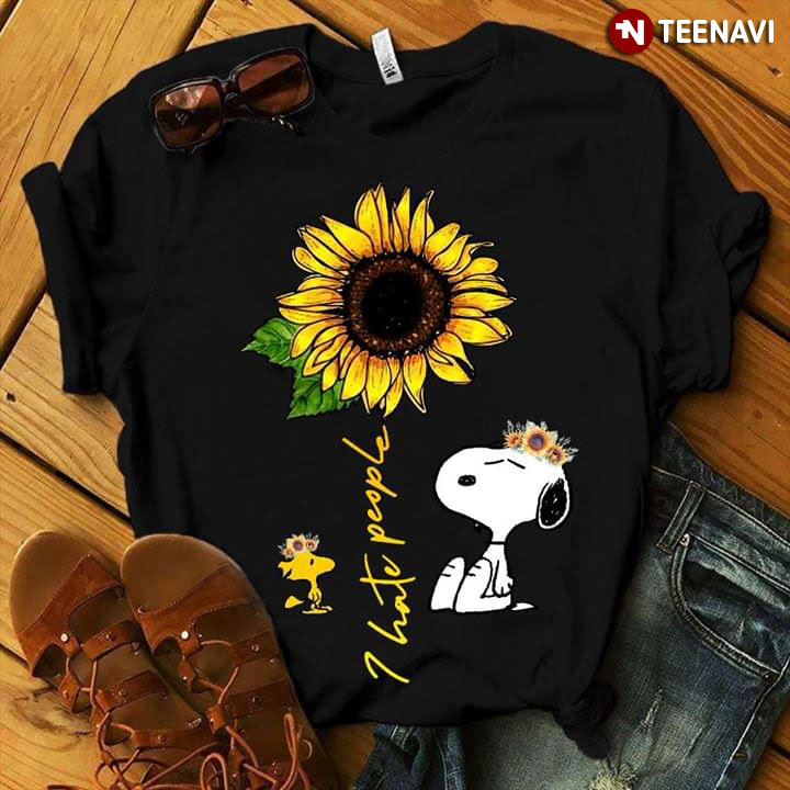 Peanuts Snoopy And Woodstock Sunflower I Hate People