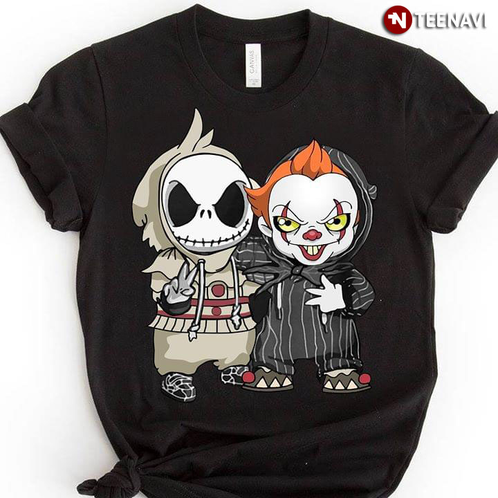 Halloween Jack Skellington And Pennywise Friendship T-Shirt