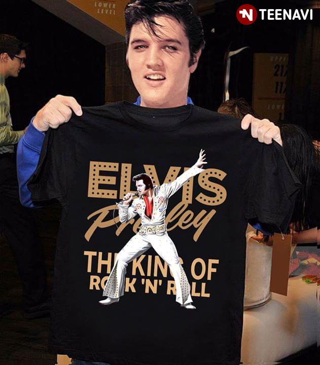 FEA Mens Elvis The King of Rock Mens T-Shirt