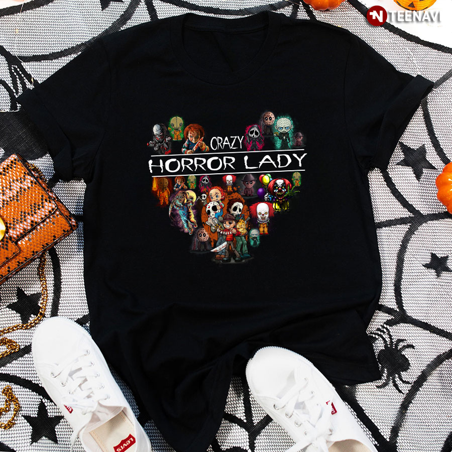 Crazy Horror Lady Halloween T-Shirt