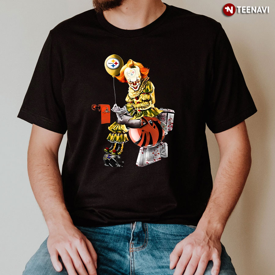 Pennywise Pittsburgh Steelers And Cincinnati Bengals Toilet T-Shirt