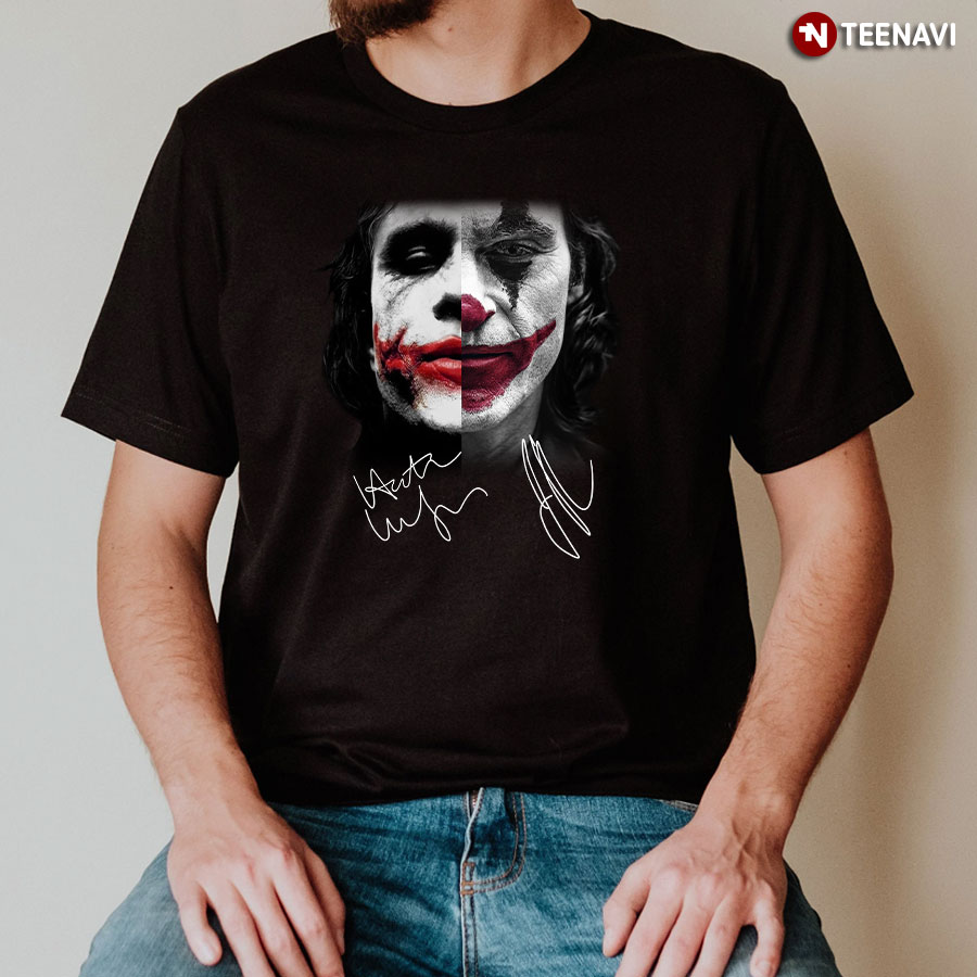 Heath Ledger And Joaquin Phoenix Signatures T-Shirt TeeNavi
