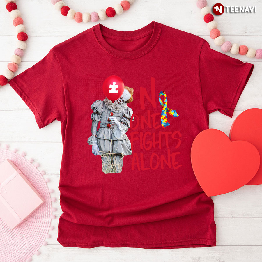 IT Pennywise Autism Awareness No One Fight Alone T-Shirt
