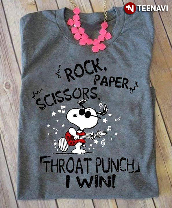 Rock Paper Scissors Snoopy Throat Punch I Win New Version